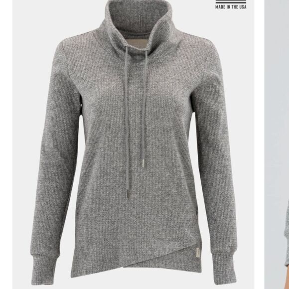 Straight Down Misty Top Sweater Grey Size S long sleeve waffle - Picture 1 of 10